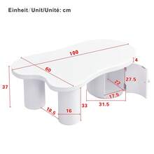 Sairedel Asymmetrical Coffee Table, Stylish And Sturdy, Suitable For Living Rooms And Offices, With Storage Space. - White - View 8