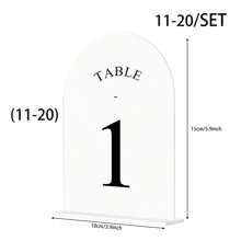 10pcs Gold Mirror Acrylic Table Numbers 1-10 With Holder, Gold Arch-Shaped Acrylic Table Sign Holder Suitable For Wedding Reception, Party, Event, Birthday