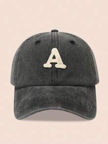 1pc Kids Washed 26-Letter Baseball Cap, Boys Girls Sun Hat Suitable For Outdoor, Sunscreen, Daily Wear