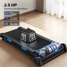 MERACH Foldable Treadmill With Incline, 7.5MPH Quiet Treadmills For Home With Double Deck Technology, 4 Silicone Shock Cushion, Heart Rate Monitoring,16.5" Wider Belt, APP, 6% Manual Incline - US A Type Plug(110-127V) - View 5