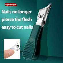 1 套嵌甲钳套装，适合老年人和厚指甲 - 3 件斜边指甲刀，带锉刀和起翘器 | 防滑手柄 | 家居和沙龙专业护理工具 - 彩色 - 查看 2