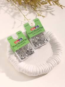 1pc/12pcs Colorful Black & White Glass Head Pins, Clothing Positioning Pins, Scarf Fixing Pins For Dress - Black and White - View 8