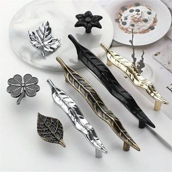 1 Pc Creative Zinc Alloy Handle Furniture Handles Tree Branch Leaf Flower Single-Hole Handle For Wardrobe Doors Drawers Furniture Hardware