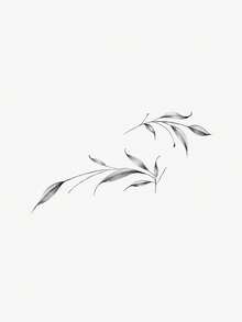 1pc Washable Temporary Tattoo Sheet, PVC, Green Leaf Vine Floral Pattern, Waterproof Sweatproof, Suitable For Fashionable People - Black - View 3