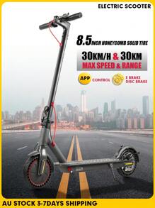 Mankeel Portable Electric Scooter With 8.5-Inch Honey Solid Tire - 36V 350W Power, 30km (19 Mile) Max Range, 30km/H (19 Mph) Top Speed, E-Brake + Disc Brake, App Control, LED Light, E-Scooter For Adult & Teen, Suitable For City Commuting, Outdoor Cycling, Couple Cycling, Birthday Gifts, Holiday Gifts