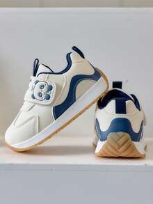 1 Pair Toddler Fashion Sports Shoes, Lightweight Anti-Slip Breathable Baby Walking Shoes, Unisex College Style Casual Running Shoes - Blue - View 5