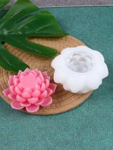 硅胶莲花模具，DIY蜡烛制作套装，婚礼装饰玫瑰蜡烛制作套装，情人节花卉硅胶模具，母亲节，生日礼物 - 不对称设计 - 白色 - 查看 8