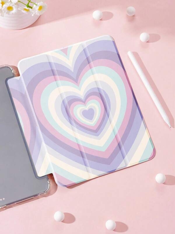 DECOPHONE 1 Pieza Funda para tableta con capas de patrón colorido de amor, compatible con iPad de 10.2 pulgadas, iPad Pro 11 2021/2020/10ma generación/Mini4/5/6, compatible con Samsung Galaxy Tab A8 de 10.5 pulgadas 2022, con ranura para bolígrafo, resistente a caídas, funda con soporte para tableta