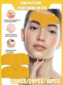 30pcs/20pcs/10pcs Forehead Wrinkle Patches, Smoothen Forehead Wrinkles, Light Beige Forehead Strips, Reduce Forehead Wrinkles, Tighten Facial Skin, Fade Forehead Wrinkles