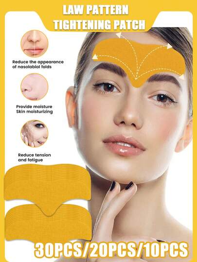 30pcs/20pcs/10pcs Forehead Wrinkle Patches, Smoothen Forehead Wrinkles, Light Beige Forehead Strips, Reduce Forehead Wrinkles, Tighten Facial Skin, Fade Forehead Wrinkles