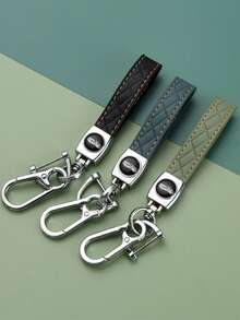 1pc Exquisite Cowhide Keychain, Simple And Stylish Car Keychain, Compatible With Peugeot TPU Soft Shell Key Case + Leather Keychain With Screwdriver Set, Suitable For Peugeot Folding 3 Button Car Key Car Accessories Cute Goth Y2k Bag Lanyards With Id Holder Car Accessories Bag Charms Gifts For Mother, Father, Graduation, And Teacher - Multicolor - View 1