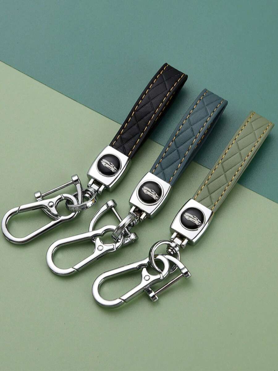 1pc Exquisite Cowhide Keychain, Simple And Stylish Car Keychain, Compatible With Peugeot TPU Soft Shell Key Case + Leather Keychain With Screwdriver Set, Suitable For Peugeot Folding 3 Button Car Key Car Accessories Cute Goth Y2k Bag Lanyards With Id Holder Car Accessories Bag Charms Gifts For Mother, Father, Graduation, And Teacher - Multicolor - View 1