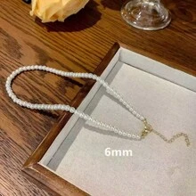 4pcs/Set Korean Ins Style Faux Pearl Earrings, Bracelet, Necklace Jewelry Set, Vintage Minimalist Clavicle Chain For Women