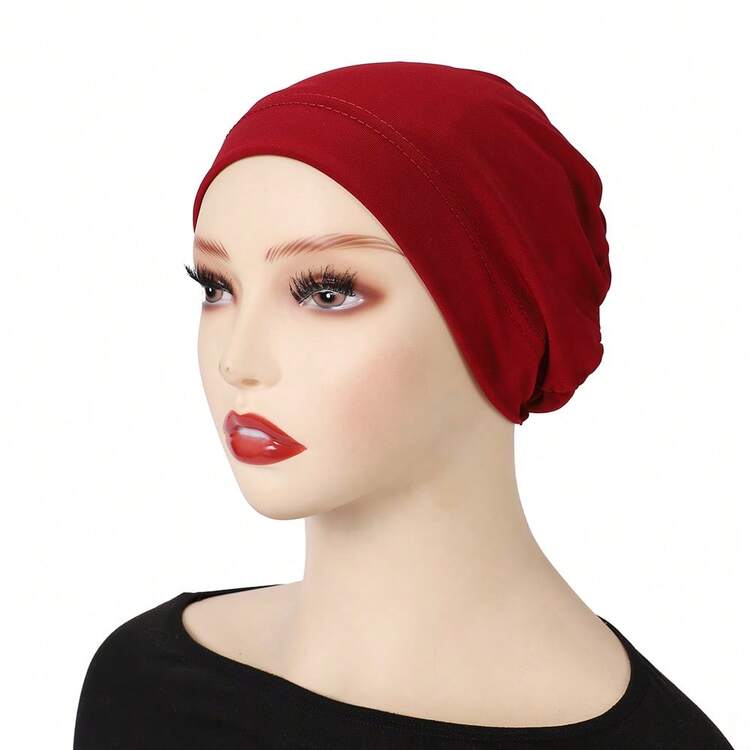 1 τεμάχιο γυναικείο μονόχρωμο χιτζάμπ, ελαστικά κλειστά μουσουλμανικά εσωτερικά καπέλα, αξεσουάρ μαντίλας χιτζάμπ για φόρεμα - Multicolor - Προβολή 16