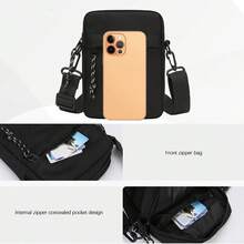 男士斜挎包单肩包方形包可调节肩带轻便旅行必备夏季徒步包户外通勤尼龙休闲纯色个性礼品男士礼物青少年手机包小背包小包