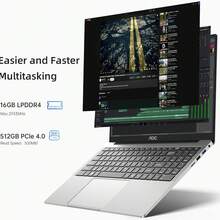 ACEMAGIC AX15 Laptop Twin Lake N150,15,6 Zoll FHD Computer,DDR4 16GB,SSD 512GB,Metallgehäuse Notebook,2.4G/5G WiFi,BT5.0,Type_C, USB3.2,hohe Leistung - EU F-Typ Stecker (220-240V) - Übersicht 6