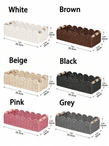 1 件编织收纳篮，扇形边缘设计，手持收纳篮，适用于马桶水箱顶架、浴室、客厅、卧室、梳妆台、家居装饰、浴室配件、桌面整理和收纳、礼品篮、理想礼物 - 彩色 - 查看 2