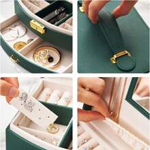NetHong 2 Layers Large Jewelry Organize Storage Necklace Storage Box Drawer Cabinet - 白色 - 查看 8