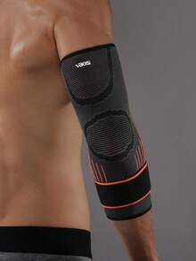 VBOSI 1 pieza Manga elástica y transpirable para el codo con correa ajustable para mujer y hombre para baloncesto, ciclismo, gimnasio, accesorios de gimnasio, coderas - Negro - Ver 3