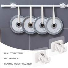 20/16/8/4/2件套公寓宿舍装饰窗帘杆无需钻孔支架，无需钻孔固定器租客友好型粘性窗帘挂钩，用于悬挂窗帘，适用于房车百叶窗、宿舍厨房卧室家居浴室