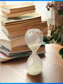 Glass Hourglass Design Relief Ornament Decoration Home Table Clock Timer Practical Time 5 Minutes - 彩色 - 查看 2