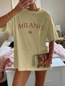Unisex Mode Lässig Pendler Streetwear Frühling/Sommer Boyfriend Stil Mailänder Muster Rundhals Kurzarm T-Shirt