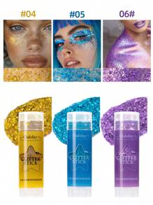 1PC/3PCS/6PCS Holographic Glitter Gel, Long-Lasting Waterproof And Sweat-Proof Party Glitter, Suitable For Stage Performances, Dazzling, Mermaid Theme Holographic Thick Glitter Festival Carnival Accessories