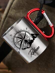 个性化不锈钢露营杯，可重复使用咖啡杯，户外露营马克杯，定制徒步水壶，万圣节礼物，圣诞节礼物，毕业礼物，返校礼物，户外爱好者礼物，送给家人、朋友、父亲、母亲、男友、自己的完美礼物，可定制，适用于茶室、家居、花园、办公室、周年纪念日、情人节、母亲节、生日、毕业典礼、婚礼、饮具 - 多色 - 查看 5