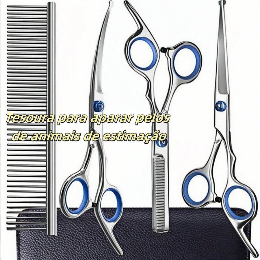 Pet/Animal/Cat/Scissors/Pet Grooming Tool Set - Màu xanh nhạt - Xem 1