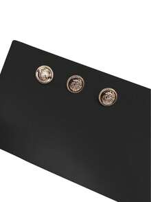 1pc Plus Size Women Solid Color Stand Collar Elegant Cuff Open Front Thin Jacket