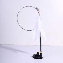 1Pc Cat Teasers Stick Interactive Toys, Pet Feather Bell Refill Replacement Catcher Product For Cat Exercise Self-Entertainment,With Suction Cup,Handheld Teaser Stick,Cat Mom,Dog Mom,Catlover,Doglover, Best Cat Mom ,Best Dog Mom,Cool