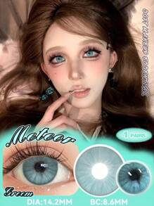 Lalens Lentes de contacto de color rosa en forma de corazón Lalens Sweet Heart, de uso semestral, para ojos marrones oscuros. Lentes de contacto de color azul natural, de uso semestral, para ojos marrones claros. Lentes de contacto de color gris, de uso diario, de 6 meses de duración, para embellecer los ojos. Dos piezas de lentes de contacto de color suaves en un solo paquete.