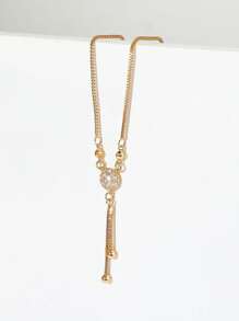 1 pezzo Delicato collare dorato con strass, collana rotonda Y L N per donne, festa, cena, stile Ebreo