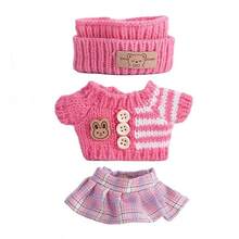 [仅衣服] 流行 17CM 可换服装套装，第一代/第二代/第三代 毛绒玩偶吊坠钥匙扣，时尚百搭 毛衣套装 - 彩色 - 查看 17