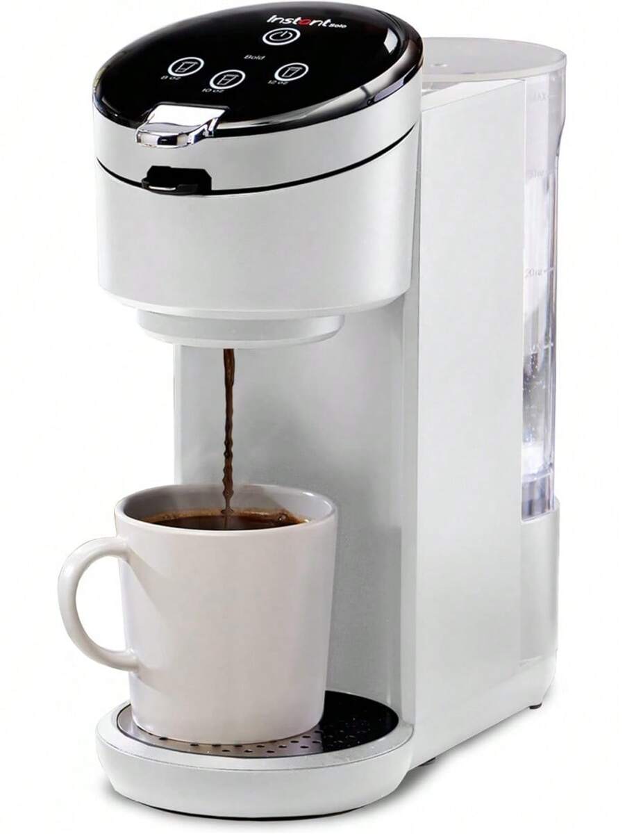 Pod Compatible Single Serve Coffee Maker With Reusable Pod And Bold Setting, 8-12oz, 40oz Reservoir, White - 白色 - 查看 1