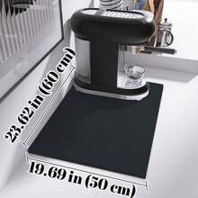 1 Tấm thảm lau bát đĩa màu trơn, Tấm thảm máy pha cà phê silicon thấm nước chống trượt, Tấm thoát nước, Tấm thảm cà phê, Tấm thảm nhà hàng quầy bar, Tấm thảm cho thú cưng, Tấm thảm đựng đồ ăn, Tấm thảm phòng tắm, Đồ trang trí mặt bàn, Đồ dùng nhà bếp - màu đen - Xem 4