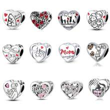 1 Pc Love Family Love Beaded Series Love Mom Love Baby Love Family Love Charm Beaded Ladies DIY Bracelets And Necklaces High Jewelry Making Gifts Holiday Series Valentine's Day