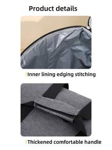 1件黑灰色户外大容量野餐包防水冰包单肩背保温包便携饭盒包 - 彩色 - 查看 9