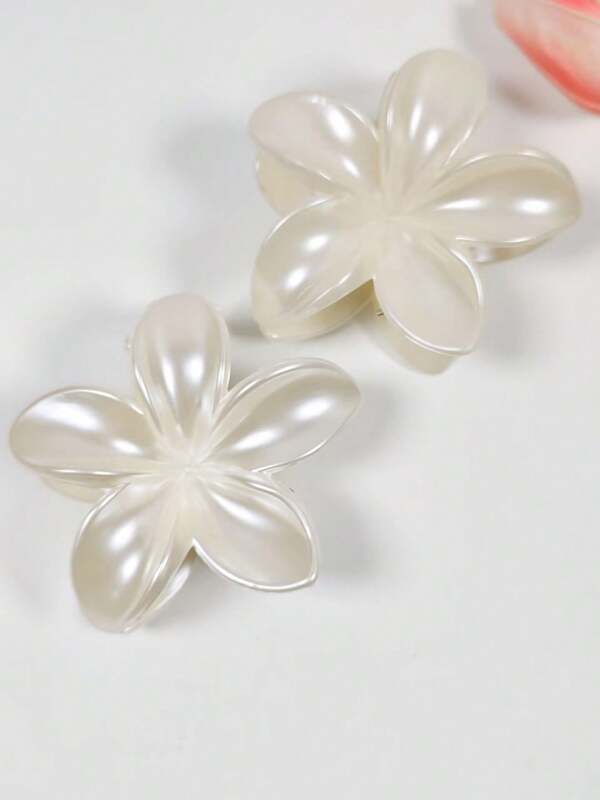 2pcs Flower Claw Clip Hair Claw Hair Claw Vacation Beach Style Simple Hair Accessories For Women