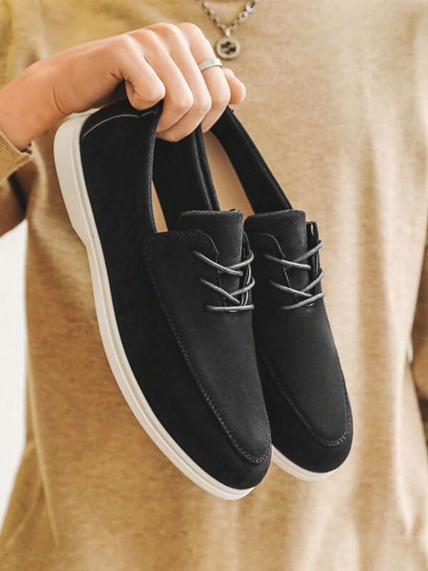 Mocasines sin cordones para hombres, mocasines de diseñador tipo penny de ante sintético sólido, zapatos casuales cómodos, transpirables y ligeros, resistentes al desgaste, planos y antideslizantes para uso diario y trayectos