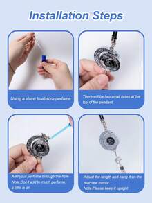 1Pc Car Diamond Rotatable Perfume Pendant – Refillable DIY Fragrance Container, Elegant Metal Aromatherapy Pendant For Rearview Mirror, Deodorizing & Decorative, High-End Car Interior Accessory,Car Aromatherapy Metal Pendant, Car Fragrance Essential Oil Pendant(No Liquid)