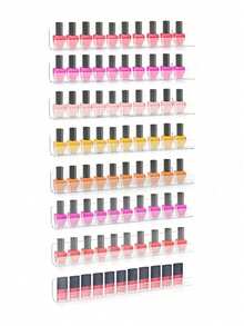 8pcs/Set Transparent Black Vinyl Record Wall Mounted Display Rack, Acrylic Wall Mounted LP Holder With Hardware, Nail Polish Storage Organizer, Show Off Your Favorite LP Records Fall Home Decor  Room Decor - Transparent - View 4