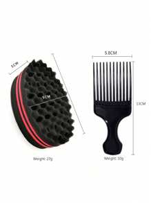 1pc Small Black Sturdy Wide Tooth Plastic Detangling Comb/Hair Pick - African Style Unisex Hair Comb For Styling And Detangling, Barber Accessories Men Hair Styling Tool, Barber, Men Accessories