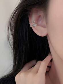 1 件独特精致休闲魅力八角星不对称耳夹适合男女日常度假音乐节周年纪念礼物情侣礼物