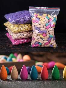 100PCS Natural Backflow Incense Cones Jasmine, Rose Lily Sandalwood Osmanthus Wormwood Agarwood Lavender - 100 Pieces - View 3