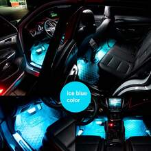 4 đèn nội thất xe hơi RGB thông minh, 48/72 đèn, đèn trang trí xung quanh xe hơi, có điều khiển từ xa, dây đèn xe hơi, trang trí xe hơi, phụ kiện xe hơi, chống thấm nước, chế độ nhạc, phù hợp với mọi mẫu xe, dây đèn LED Giáng sinh, điều khiển từ xa 210mAh - Đầy màu sắc - Xem 4