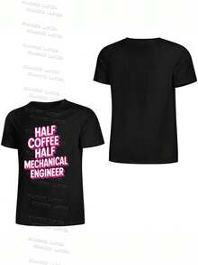Blusas de mujer 100% algodón, camisetas para mujer, regalos para el día de la madre para tallas S-2XL, regalos de cumpleaños para mujer, camiseta con estampado en la espalda de ingeniero mecánico, regalos, camisetas, camisetas, unisex, divertidas - Negro - Ver 3