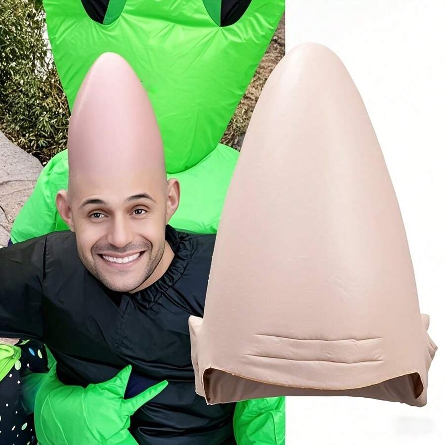 Thick Bald Skin Alien Bald Cap, Plastic Halloween Skull Egg-Shaped Wig, Exquisite Costume Dress Up Simulation Role Play Head Mask, Suitable For Men And Women Party