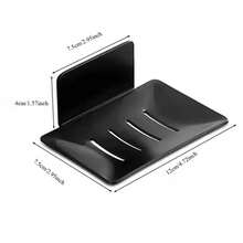 1PC Bathroom Wall Mount Metal Soap Dish Self Adhesive Shower Storage Soap Tray Mesh Rack Drain Soap Shelf High-Quality Accessory - Grey - View 4