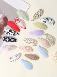 16 件/卡 婴儿女孩礼物 新款头饰 手工钩针儿童发夹 发饰 - 彩色 - 查看 6